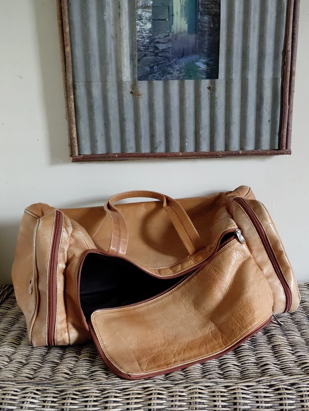 Vintage Leather Travel Weekender Duffel Bag *Final Price*